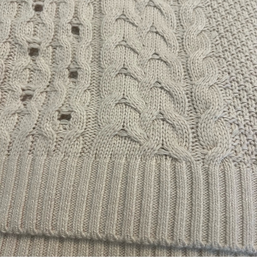 Spiritual Gangster Gemma Cable Knit Sweater Wool Alpaca White Sand Medium - Picture 8 of 13